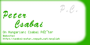 peter csabai business card